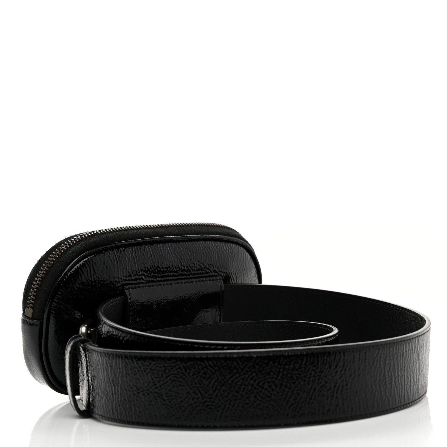 Gucci Patent Rubber Game Patch Logo Belt Bag 95 38 Black 3 of 15
