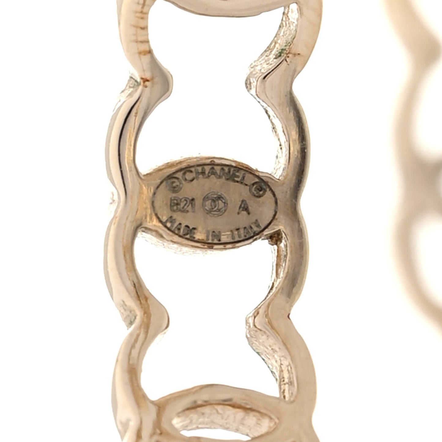 Metal CC Hoop Earrings Gold