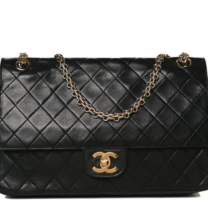 Chanel Lambskin Quilted Medium Double Flap Bijoux Chain Black 8 of 12