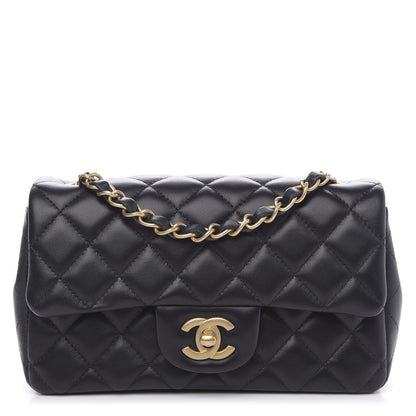 Chanel Lambskin Quilted Mini Rectangular Flap Black 1 of 12