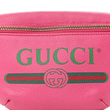 Gucci Grained Calfskin Small Logo Belt Bag Box Pink Green 8 of 11