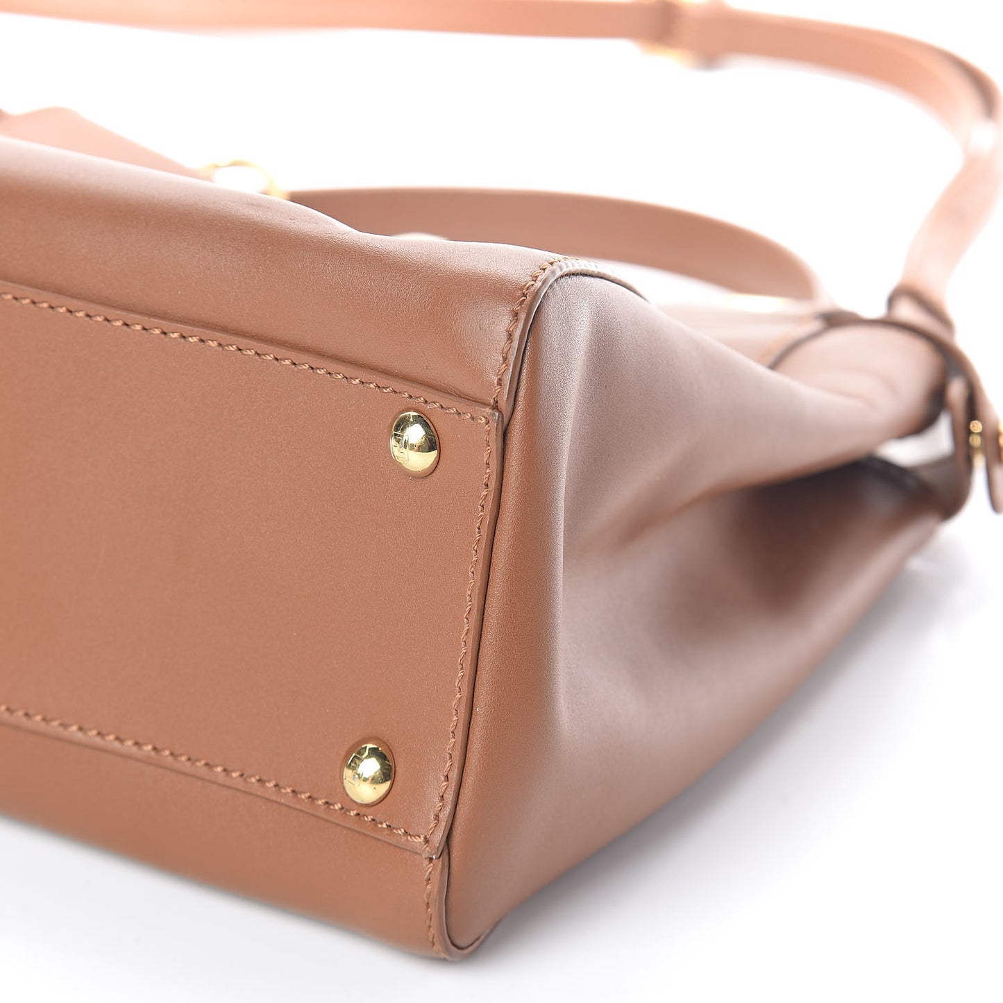 Vitello Morgan Shiny Nappa Medium Peekaboo Iconic Satchel Cuoio Bluette