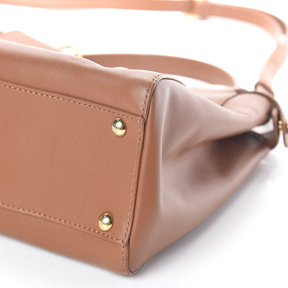 Fendi Vitello Morgan Shiny Nappa Medium Peekaboo Iconic Satchel Cuoio Bluette 10 of 10