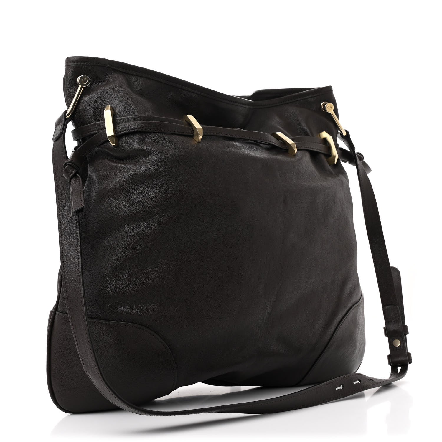 Gucci Sakai Be Green Calfskin Horsebit 1955 Cinch Top Messenger Bag Cocoa 3 of 10