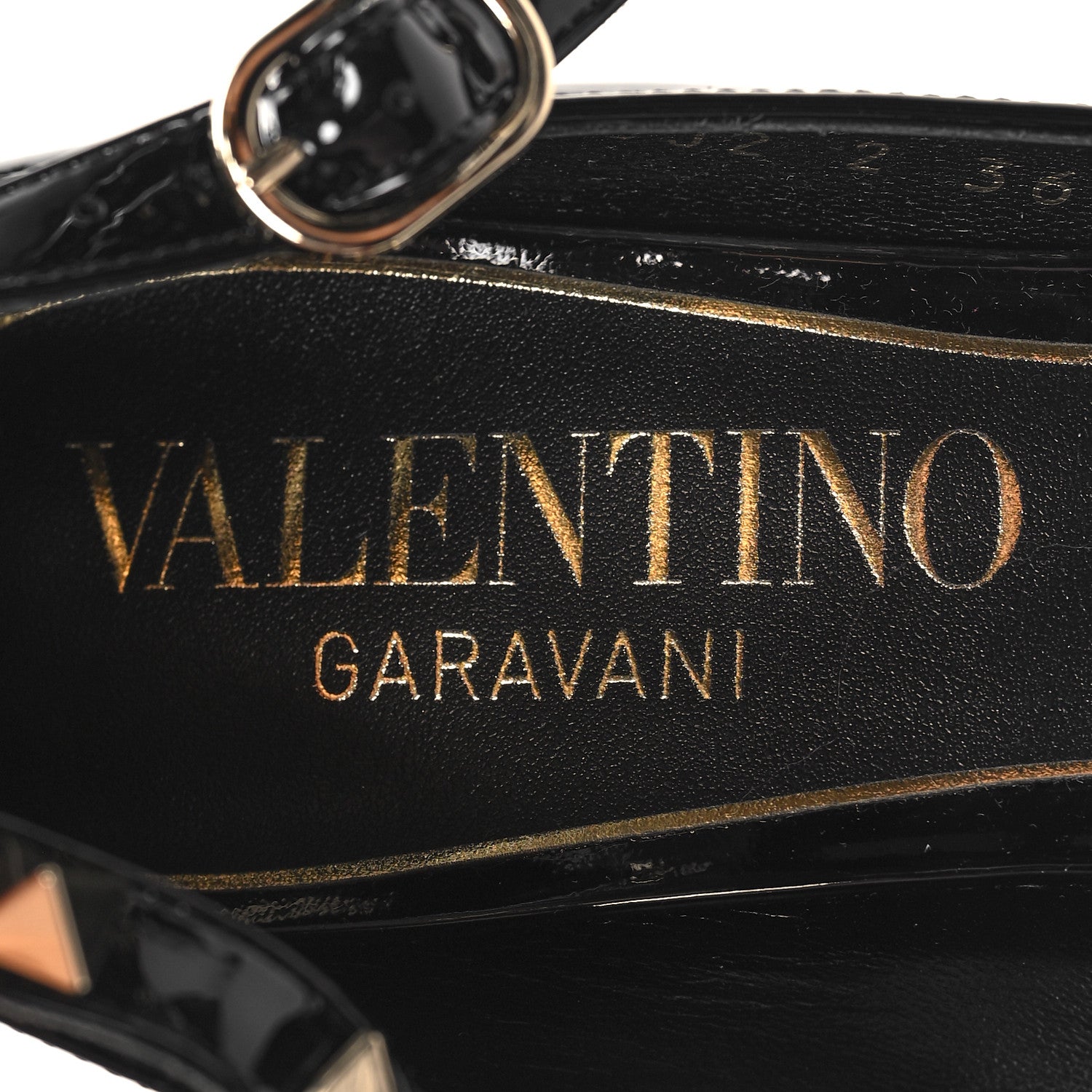 Valentino Garavani Patent Rockstud Ankle Strap Mary Jane Pumps 36 Black 8 of 9