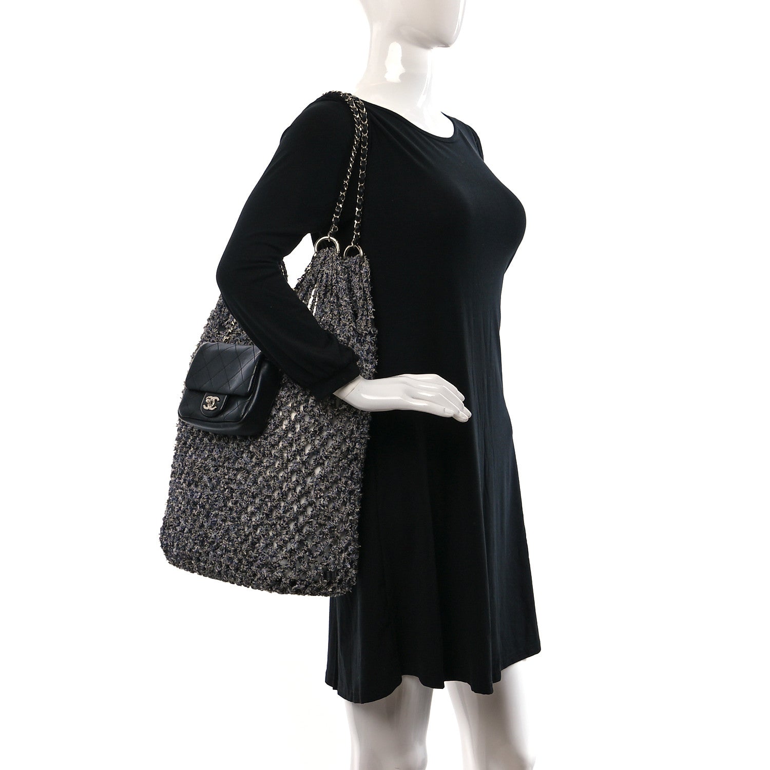 Chanel Lambskin Mixed Fibers Large Shopping Bag Black 3 of 13