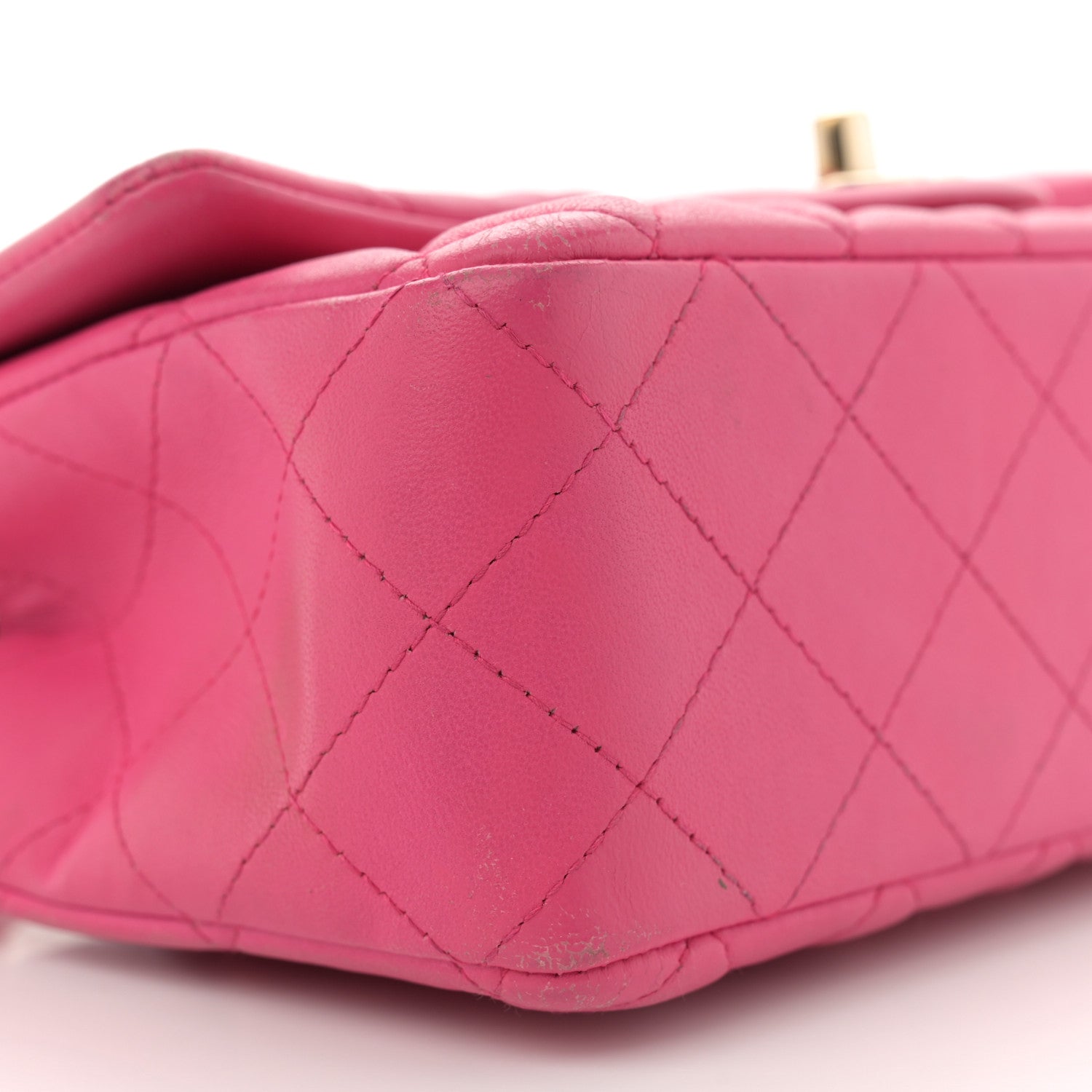 Chanel Lambskin Quilted Mini Rectangular Flap Fuchsia 9 of 14
