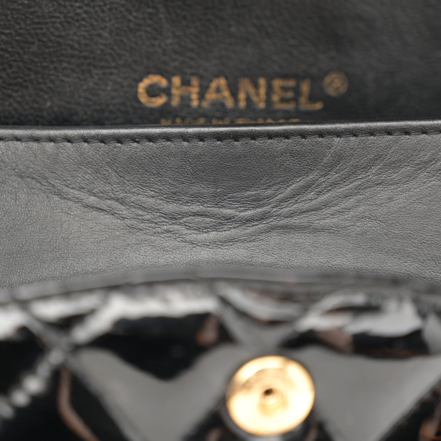Chanel Patent Quilted Medium Double Flap Black 11 of 11