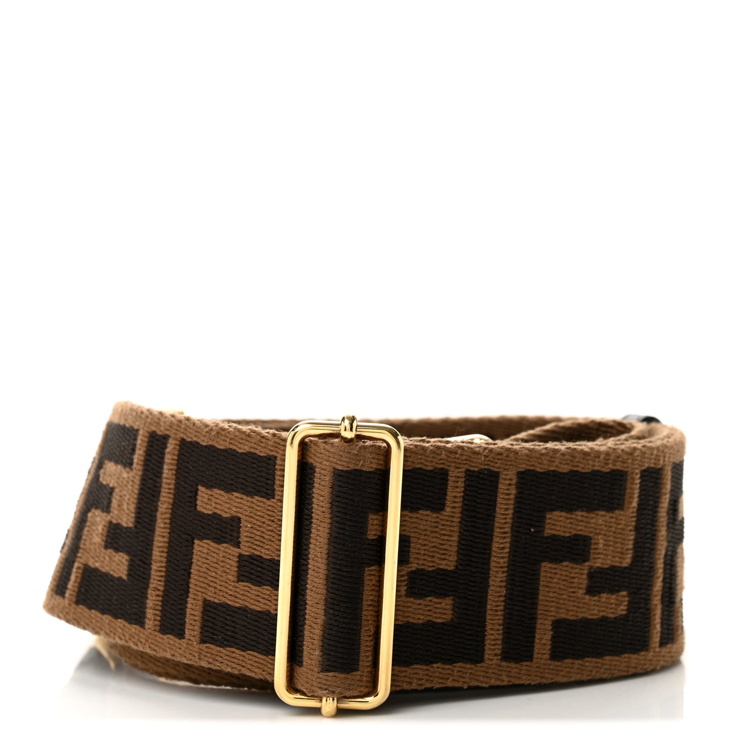 Ribbon Vitello Century FF 1974 Embroidered Adjustable Strap You Marrone Black