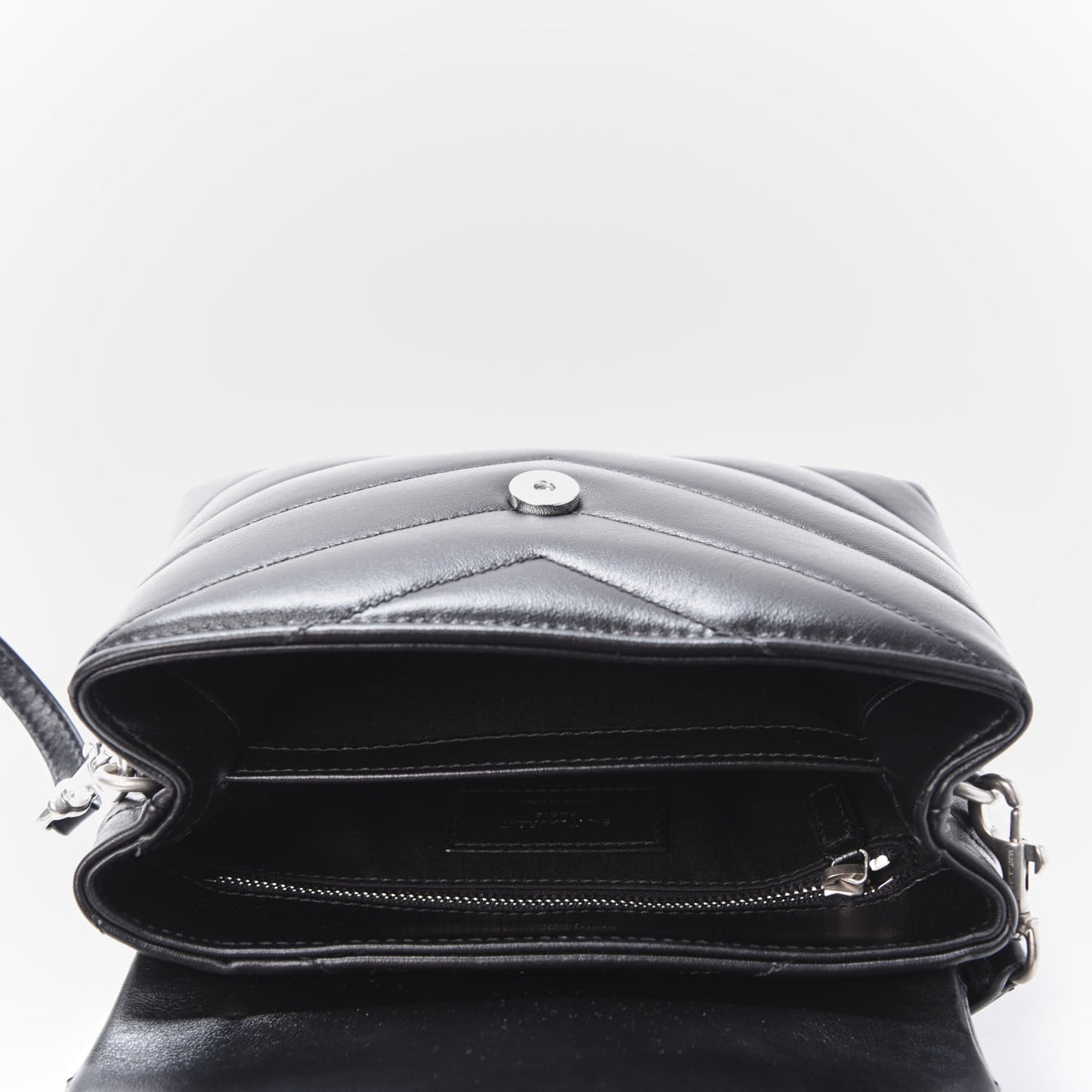 Calfskin Y Quilted Monogram Toy Loulou Crossbody Bag Black