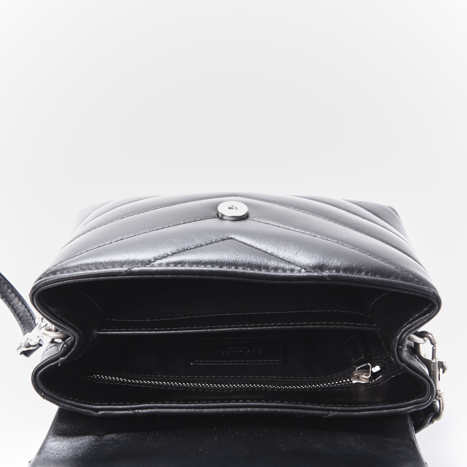 Saint Laurent Calfskin Y Quilted Monogram Toy Loulou Crossbody Bag Black 4 of 11