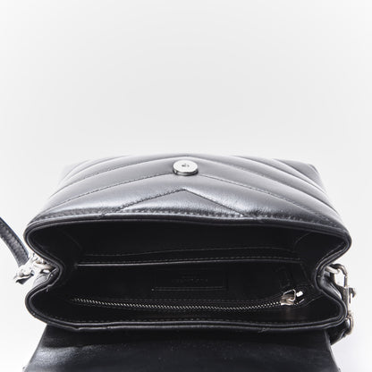 Saint Laurent Calfskin Y Quilted Monogram Toy Loulou Crossbody Bag Black 4 of 11