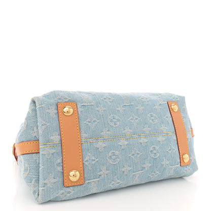 Louis Vuitton Monogram Denim CarryAll PM Sky Blue 5 of 10