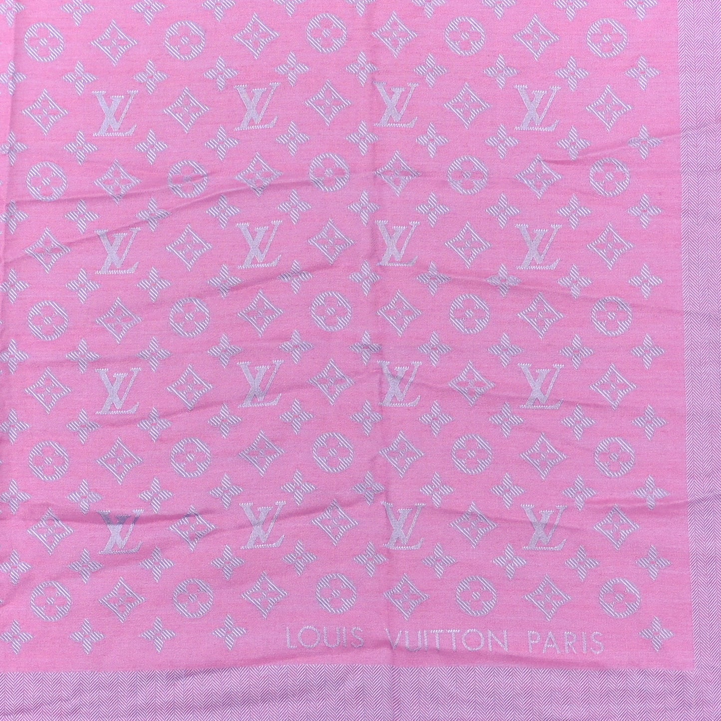 Silk Cashmere Monogram My Everything Shawl Blue Pink