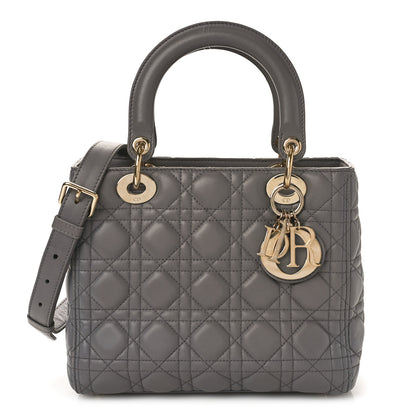 Christian Dior Lambskin Cannage Medium Lady Dior Grey 1 of 9