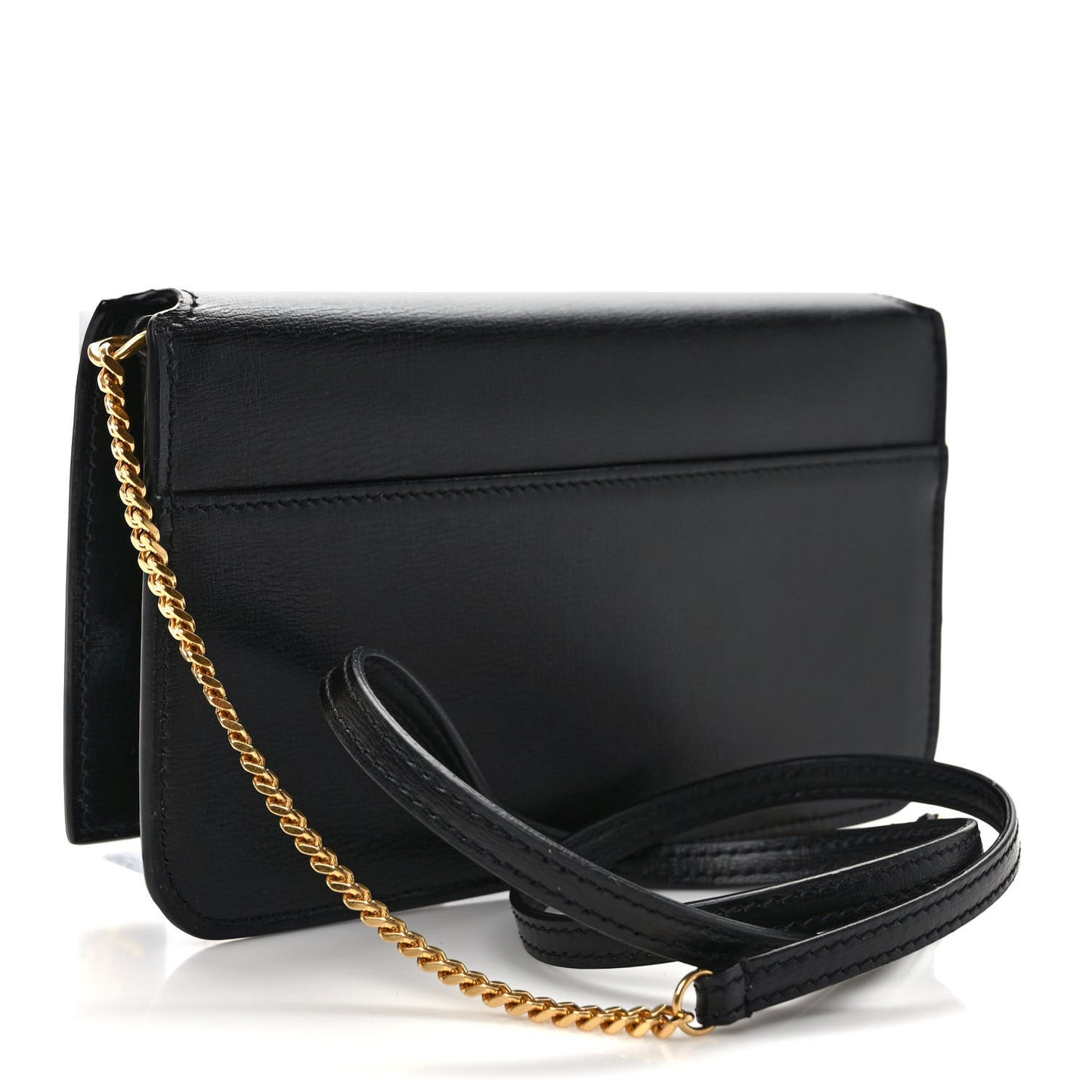 Smooth Calfskin Monogram Phone Holder Crossbody Black