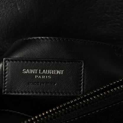 Saint Laurent Sheepskin Matelasse Chevron Monogram Large College Satchel Black 8 of 12
