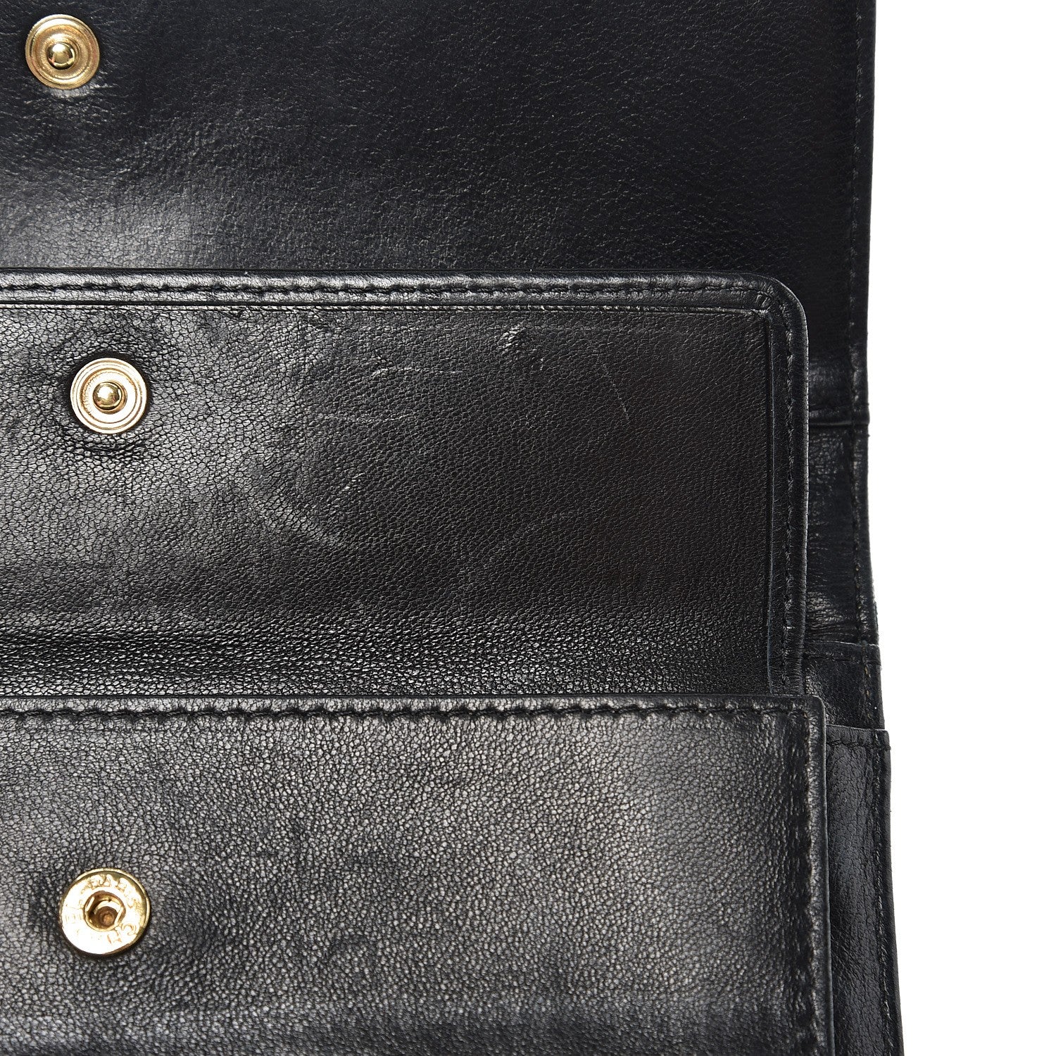 Chanel Lambskin Embossed Camellia Flap Wallet Black 13 of 15