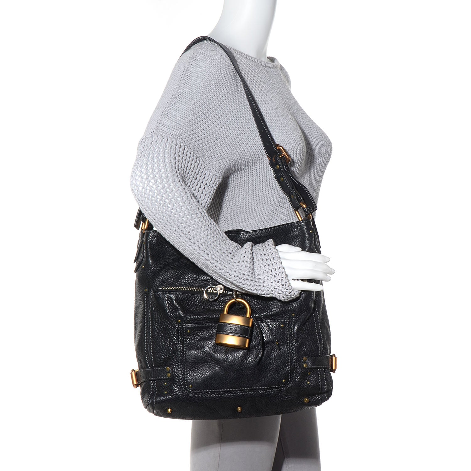 Chloe Leather Large Paddington Shoulder Bag Black 2 of 11