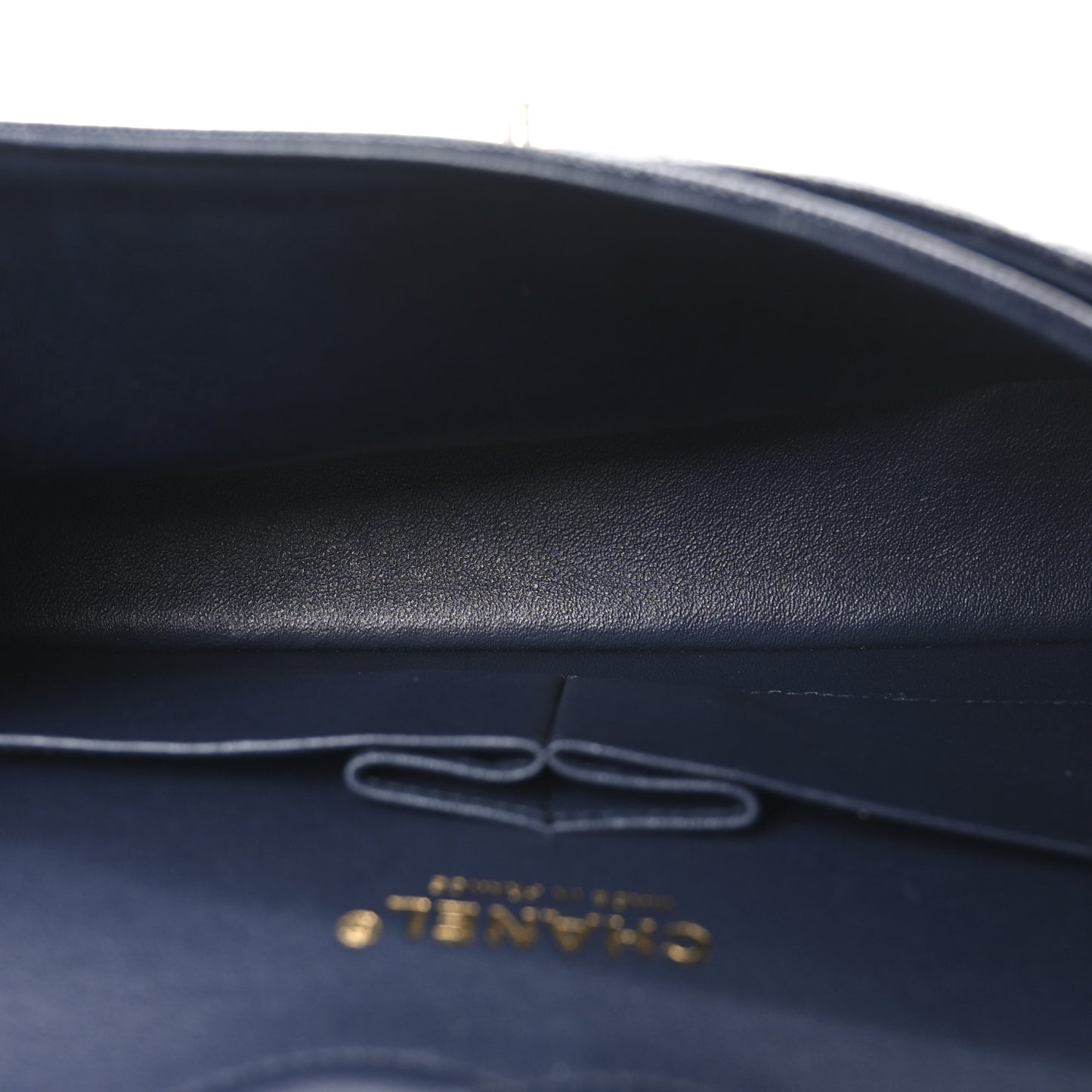 Caviar Quilted Medium Double Flap Navy