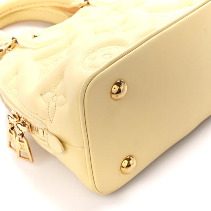 Louis Vuitton Calfskin Bubblegram Alma BB Banana 8 of 12