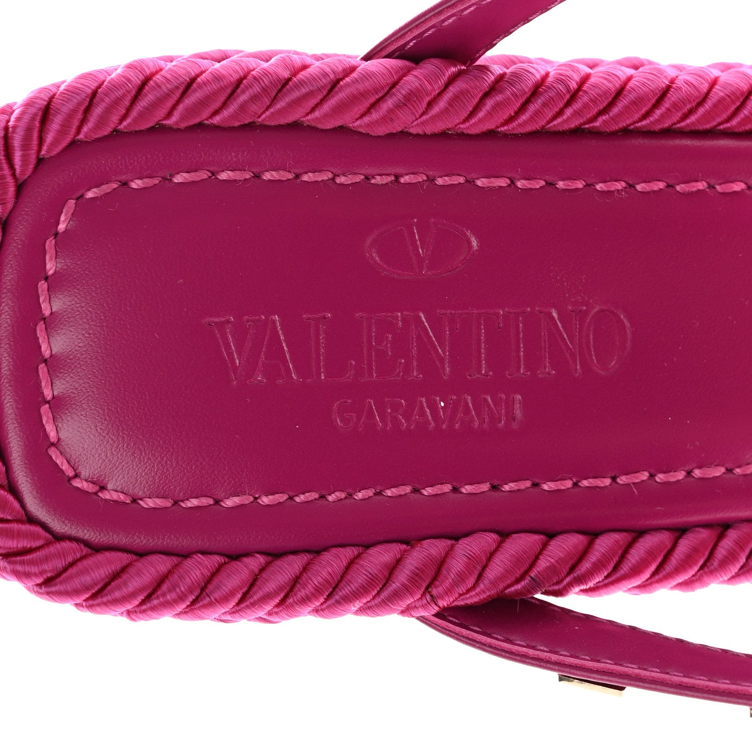 Valentino Garavani Calfskin Silk Rockstud Torchon Espadrille Wedge 35/105mm Slide Sandals 40 Rose Violet 7 of 9