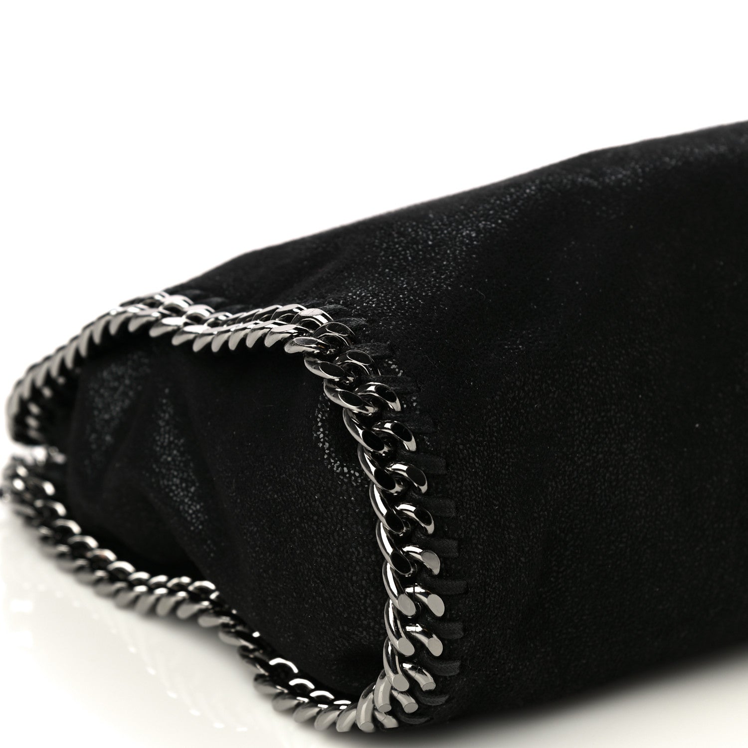 Stella McCartney Shaggy Deer Mini Falabella Fold Over Tote Black 8 of 9