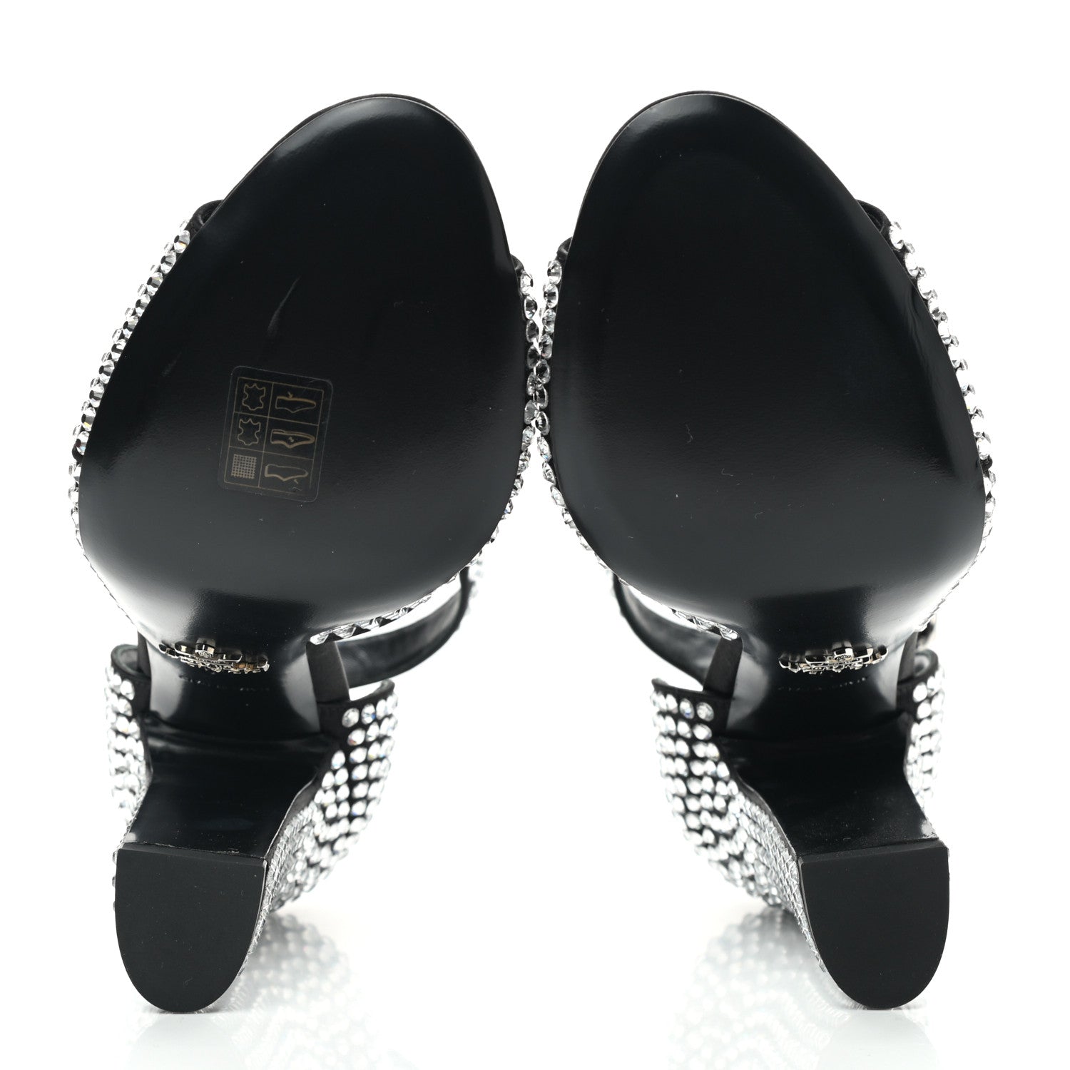 Prada Satin Crystal Ankle Wrap 105mm Sandals 39 Cristal 6 of 8