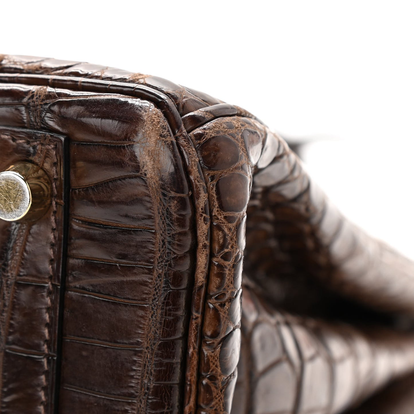 Shiny Porosus Crocodile Birkin 30 Havane