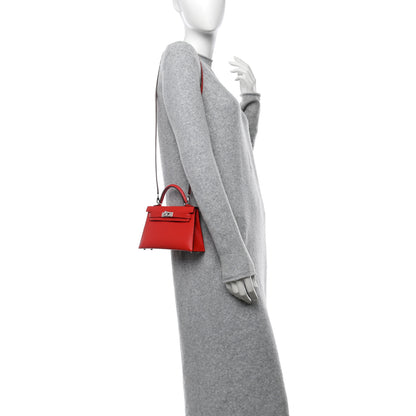 Hermes Epsom Mini Kelly Sellier 20 Rouge de Coeur 2 of 11