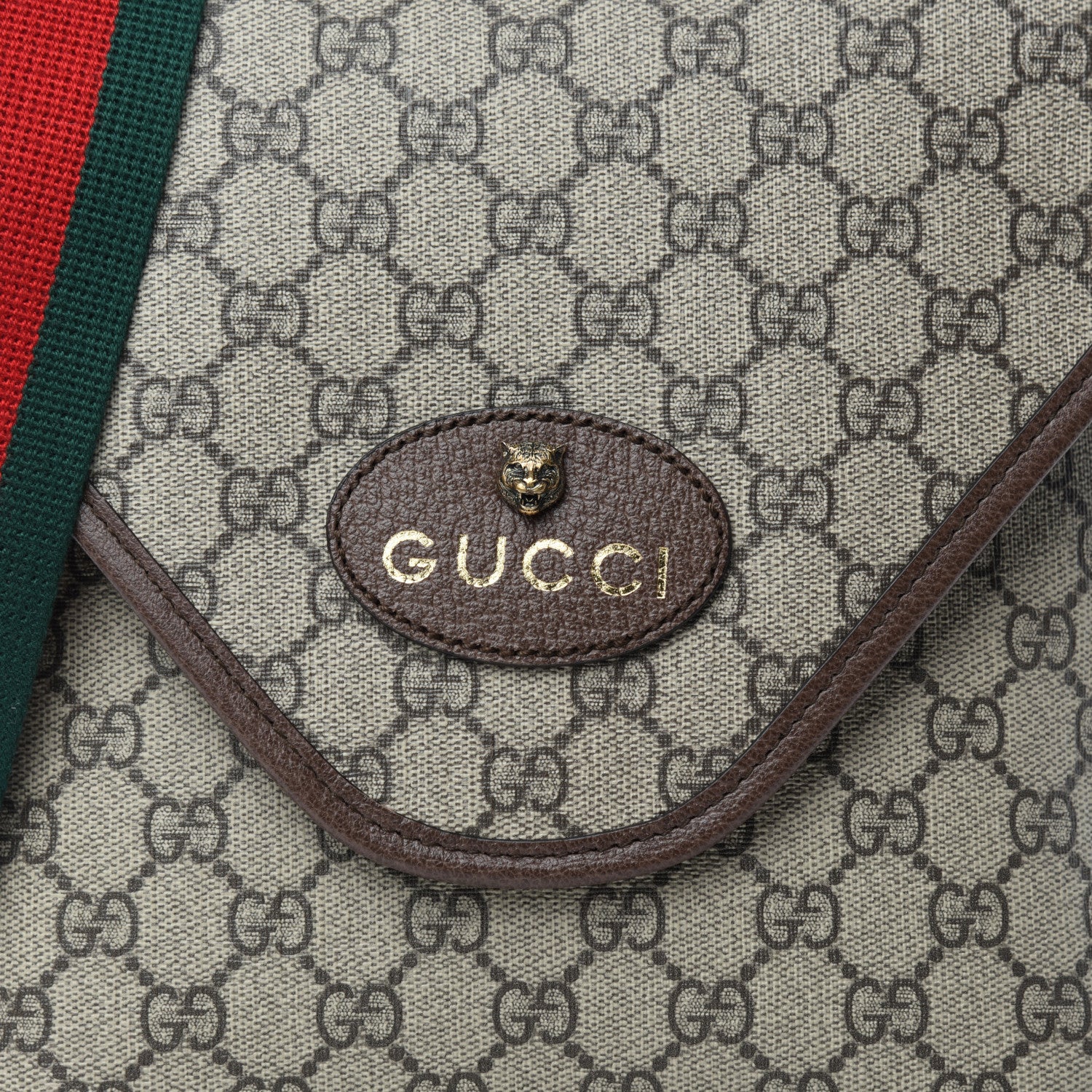 Gucci GG Supreme Monogram Web Medium Neo Vintage Flap Messenger Bag Beige New Acero 8 of 10