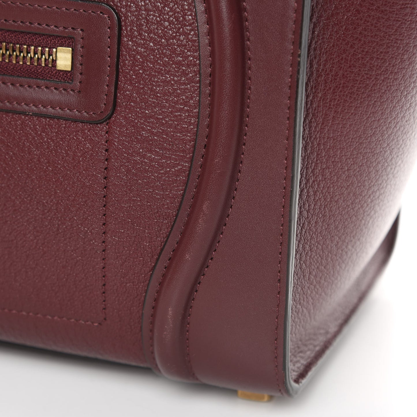 Goatskin Calfskin Micro Luggage Burgundy