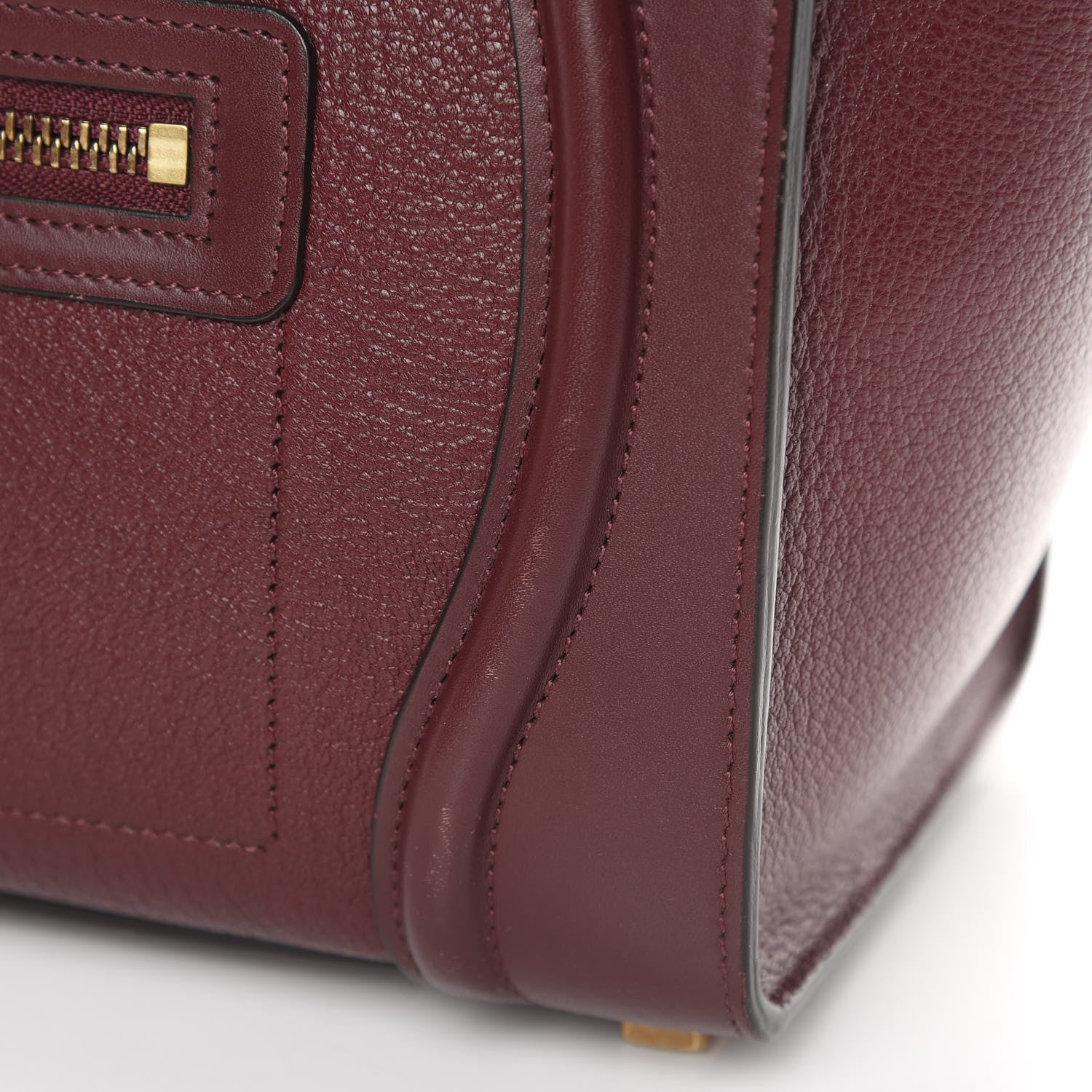 Celine Goatskin Calfskin Micro Luggage Burgundy 13 of 15
