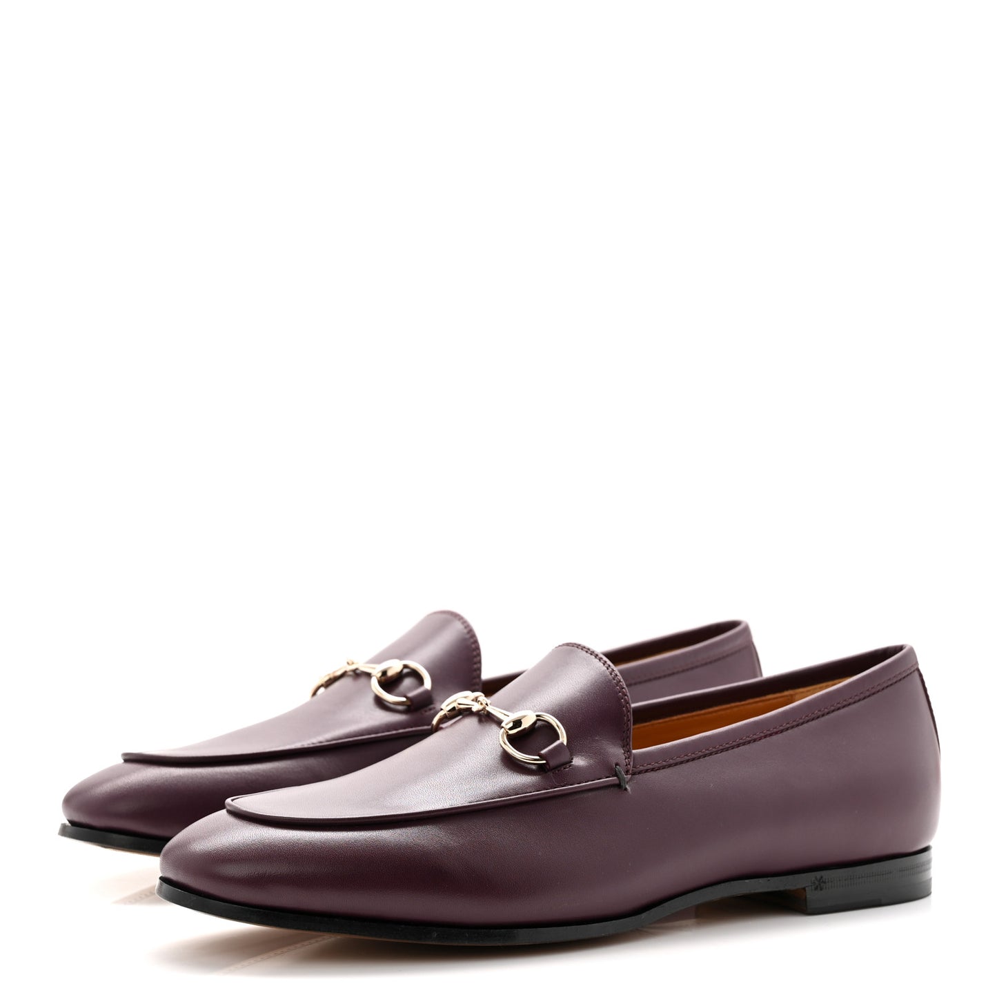 Real Betis Glamour Calfskin Womens Jordaan Horsebit Loafers 38 Shiny Vineyard