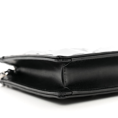 Christian Dior Calfskin Macrocannage Diamond Caro Zipped Pouch With Chain Black 8 of 9