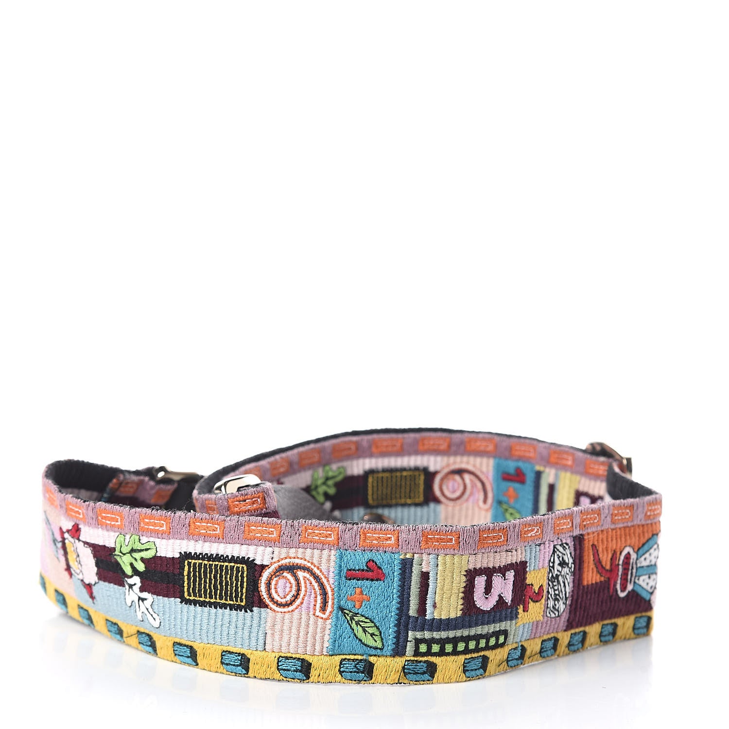 Valentino Garavani Canvas Embroidered Rockstud Guitar Strap Multicolor 2 of 3