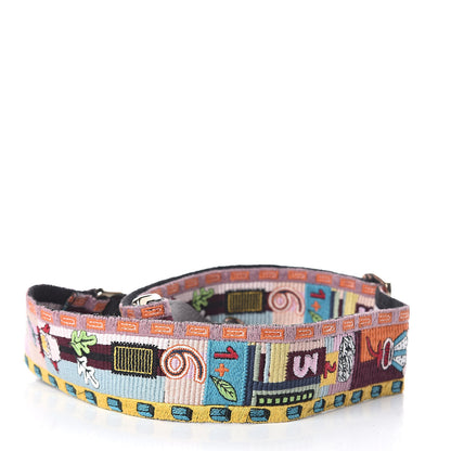 Valentino Garavani Canvas Embroidered Rockstud Guitar Strap Multicolor 2 of 3