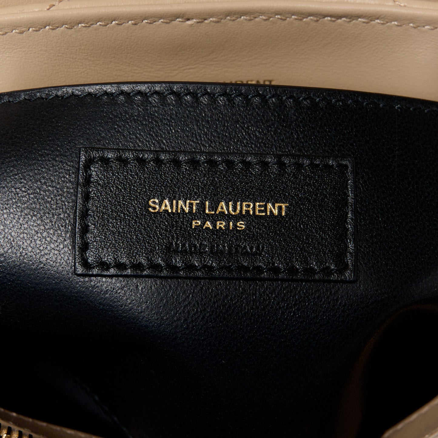 Calfskin Y Quilted Monogram Small Loulou Chain Satchel Dark Beige