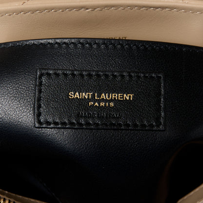Saint Laurent Calfskin Y Quilted Monogram Small Loulou Chain Satchel Dark Beige 7 of 11