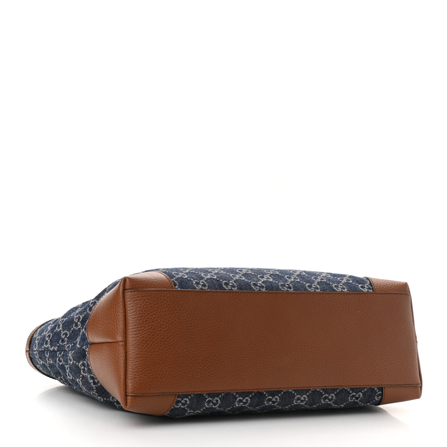 Gucci New Denim GG Monogram Medium Ophidia Shopping Tote Blue Tea Cuir 4 of 10