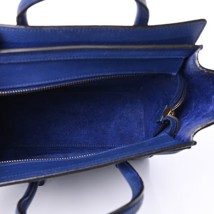 Celine Drummed Calfskin Nano Luggage Indigo 4 of 4