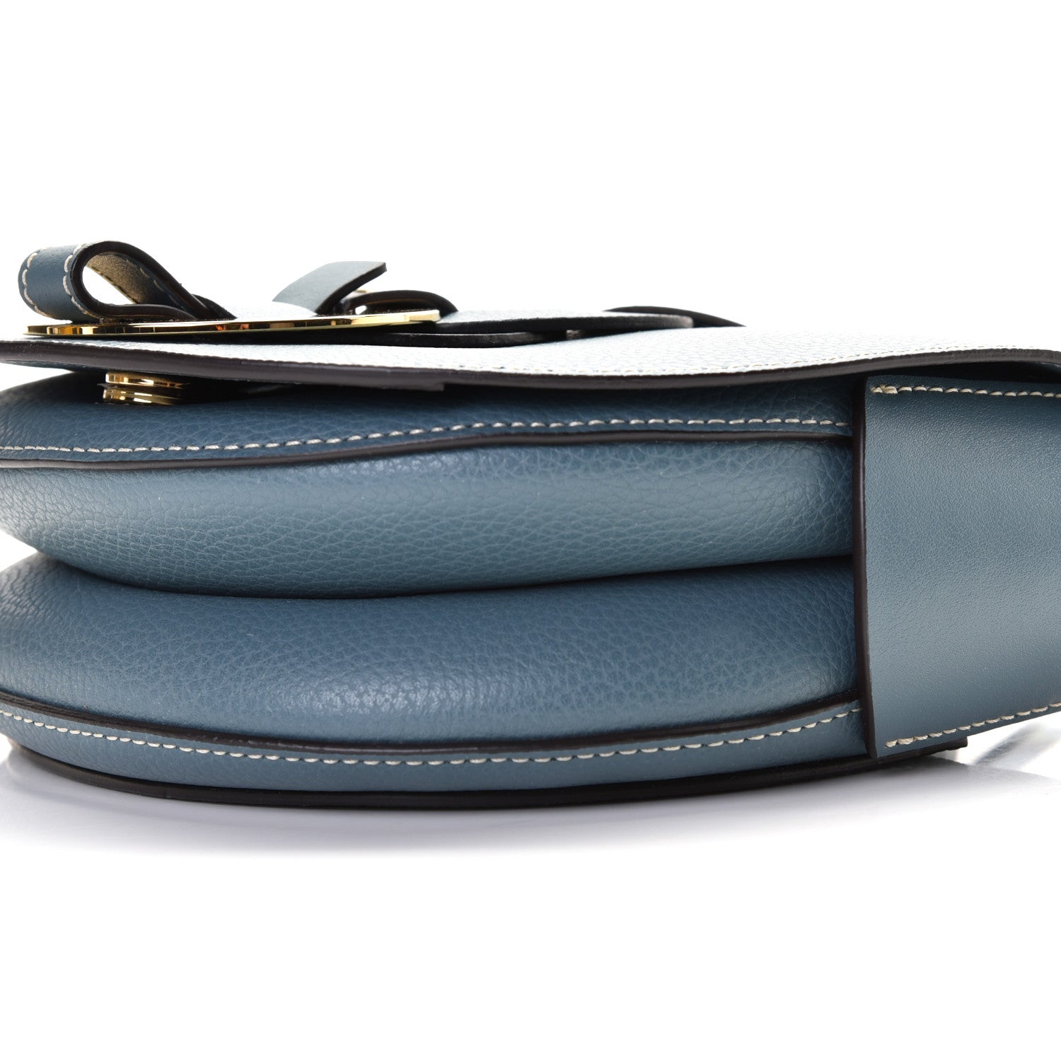 Chloe Grained Calfskin Small Darryl Saddle Crossbody Bag Mirage Blue 5 of 10