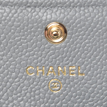 Chanel Caviar Quilted Boy Flap Card Holder Grey 6 of 9