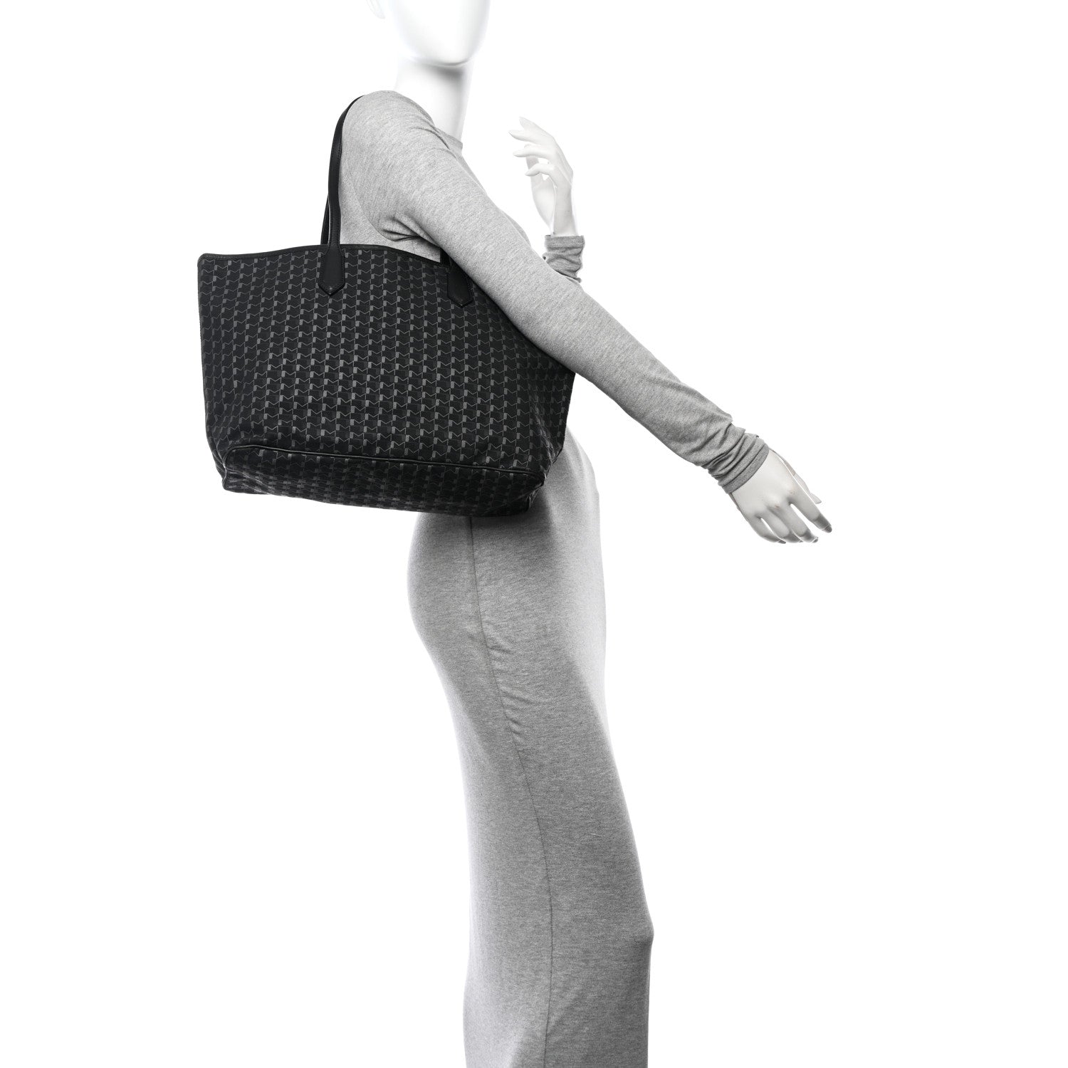 Moynat Calfskin Canvas 1920 M Monogram MM Tote Black 2 of 14