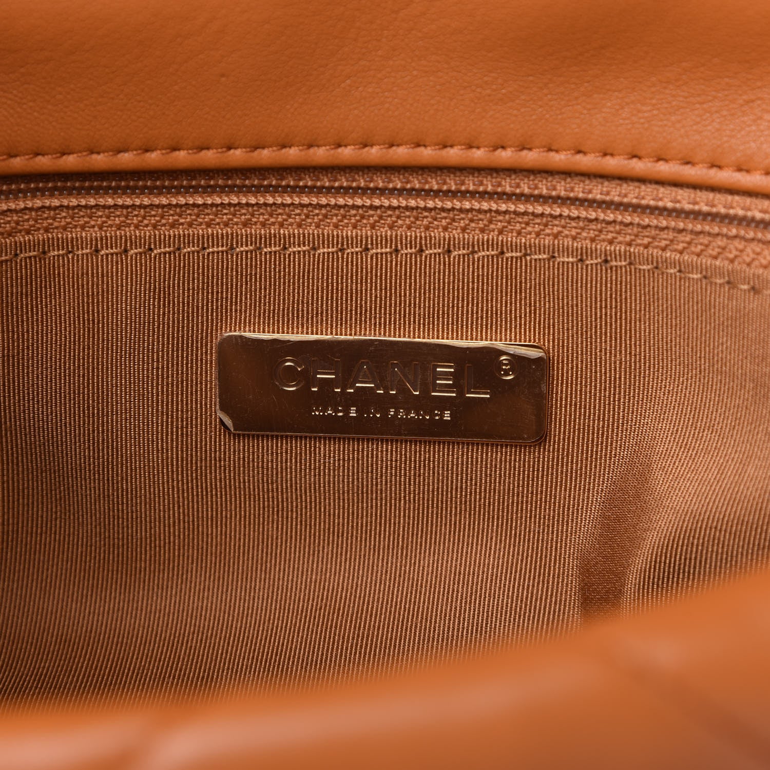 Chanel Lambskin Quilted Medium Chanel 19 Flap Light Brown 8 of 11