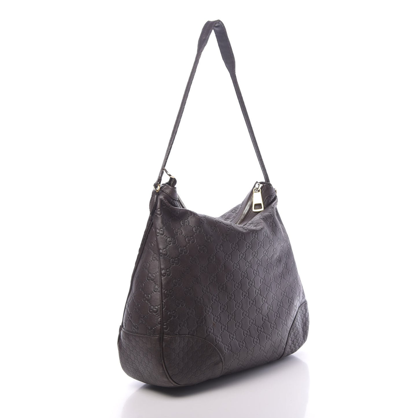 Guccissima Large Bree Hobo Dark Brown