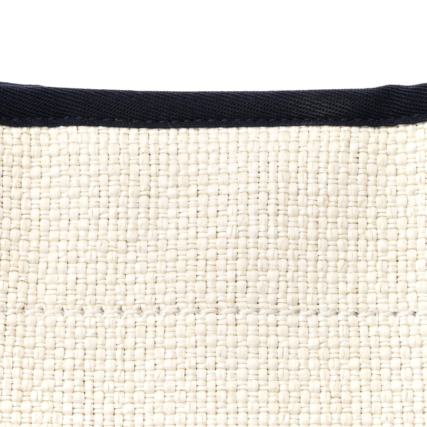 Chanel Woven Straw Raffia Small Deauville Tote White Navy 8 of 12