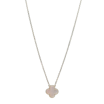 Van Cleef & Arpels 18K Yellow Gold Mother of Pearl Vintage Alhambra Pendant Necklace 1 of 7