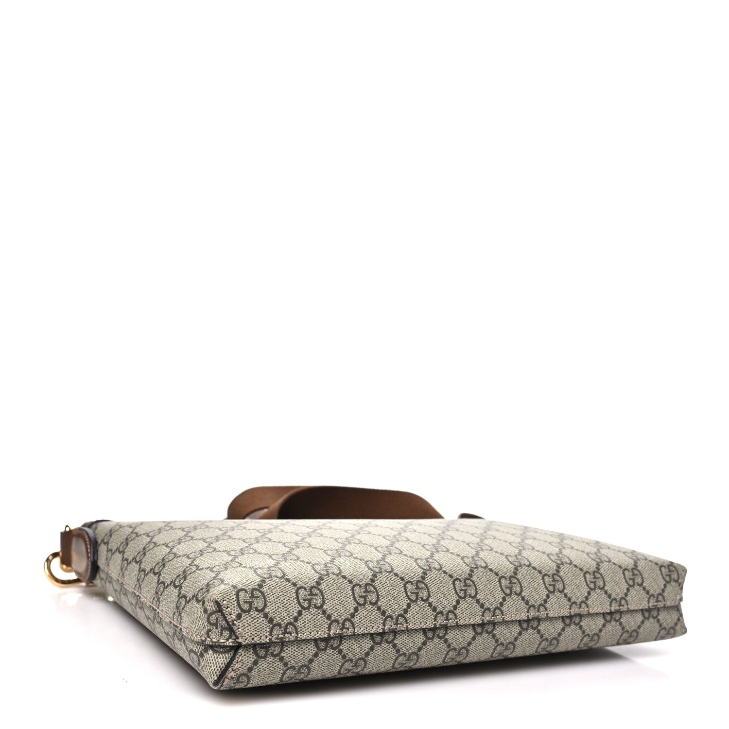 Gucci GG Supreme Monogram Azalea Calfskin Retro Interlocking G Wristlet Messenger Bag Beige Ebony Brown Sugar Beige Ebony Brown Sugar 4 of 10