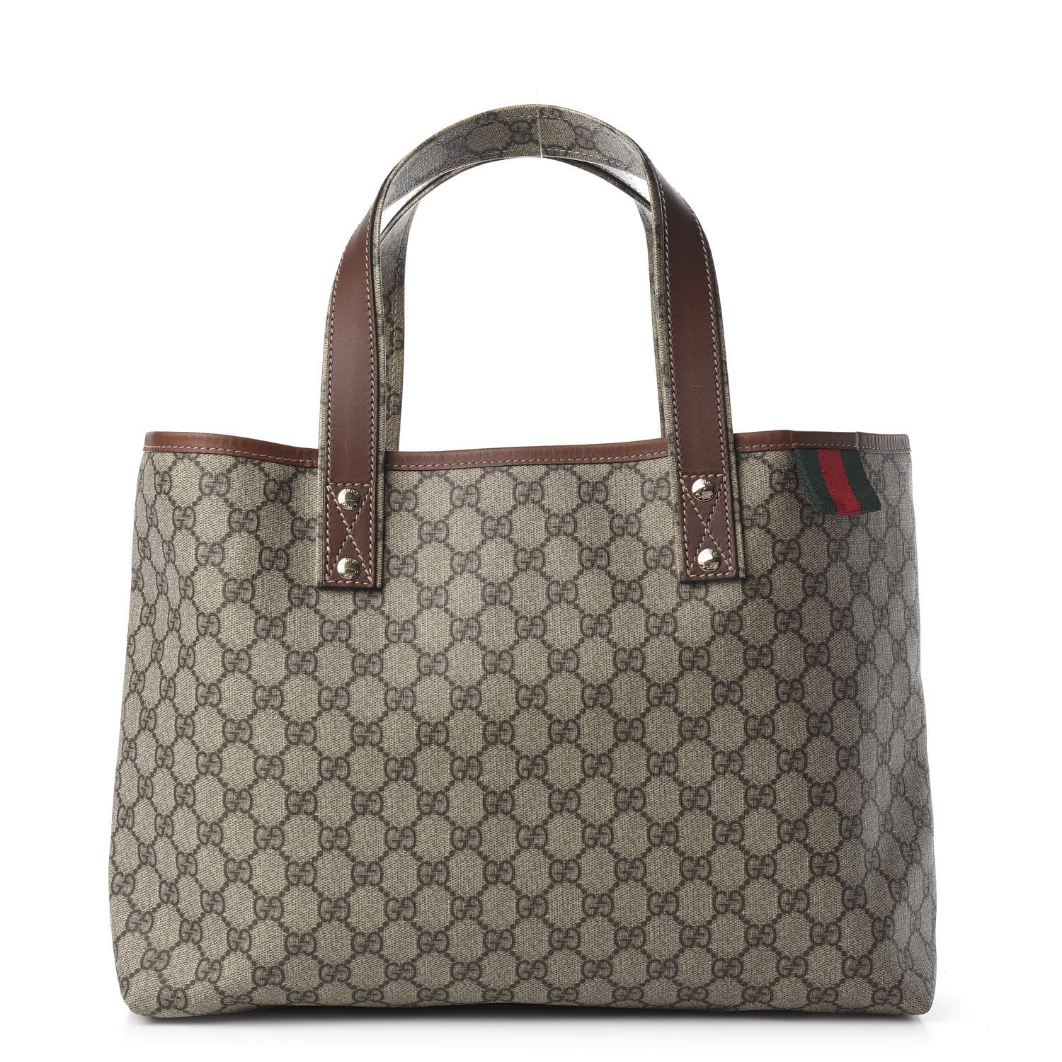 Gucci GG Plus Monogram Medium Signature Web Loop Tote Brown 1 of 9